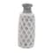 Coastal Gray And White Ceramic Jar Vase With Criss Cross Pattern, 16" x 6" x 6"